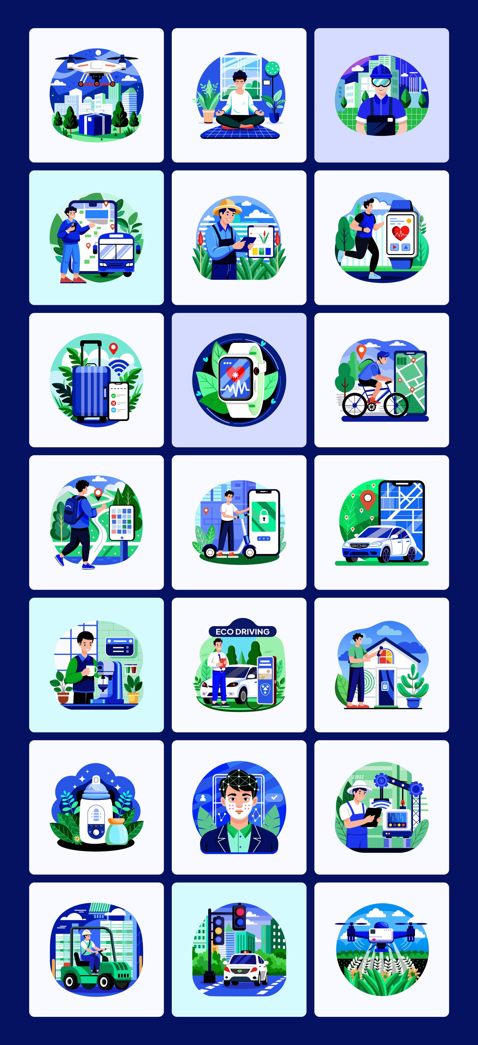 IOT Devices Illustration Set