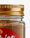Clear Glass Jar with Ground Nutmeg Mockup