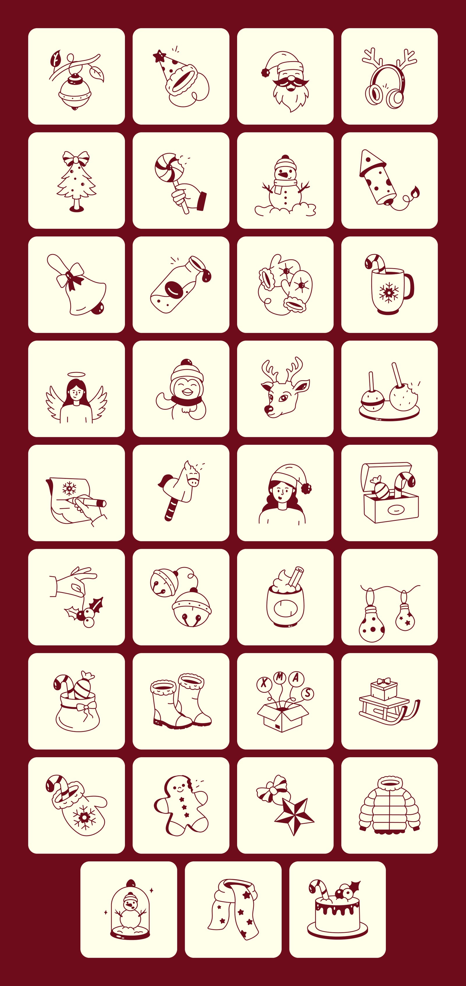 Christmas Drawing Illustration Set