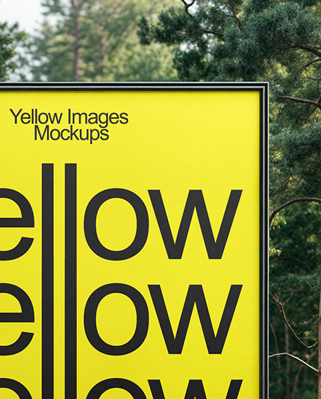 Stand with Poster in The Forest Mockup