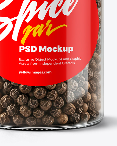 Spice Jar with Whole Black Pepper Mockup
