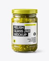 Glass Jar with Green Relish Sauce Mockup