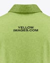 Men's Heather Long Sleeve Polo Shirt Mockup - Back View