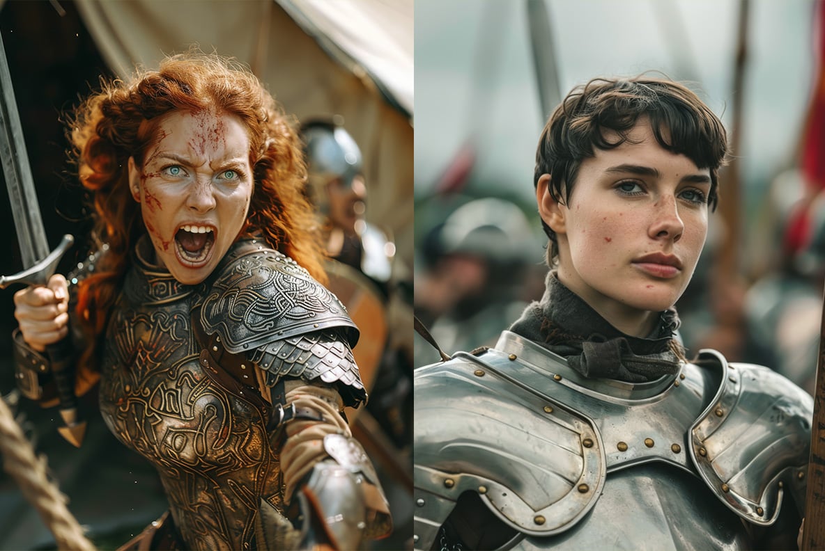 Woman knight in armor