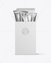 Metallic Stick Sachets With Box Mockup