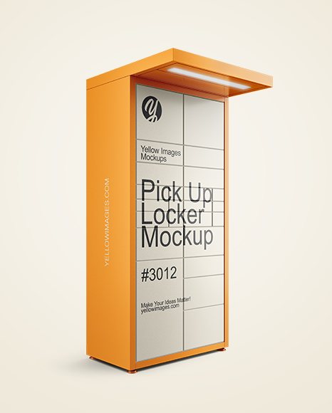 Pick Up Locker Mockup - Half Side View