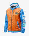 Hooded Windbreaker Jacket Mockup - Half Side View