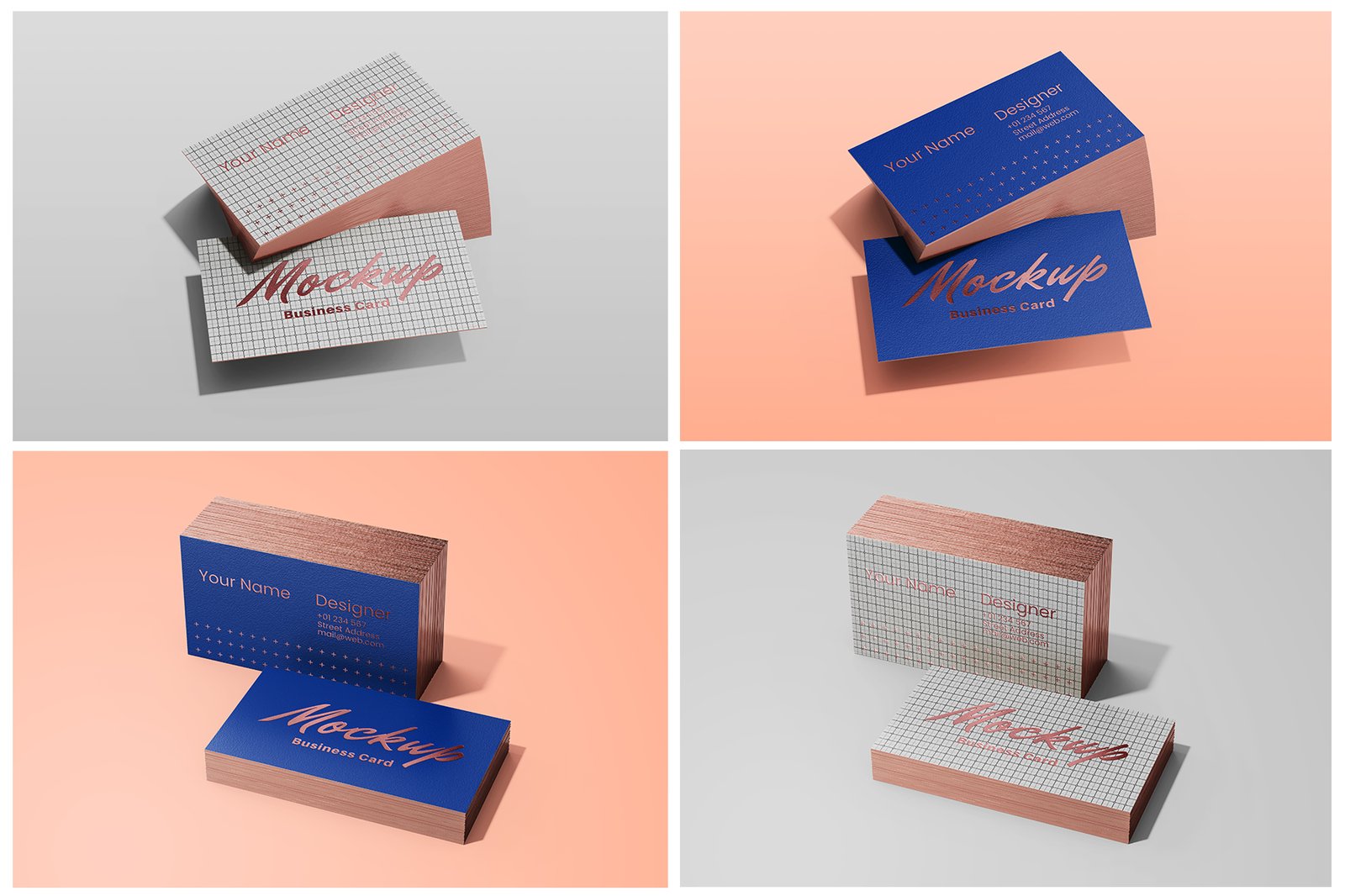 Stacked Business Card Mockup Set (US Size)