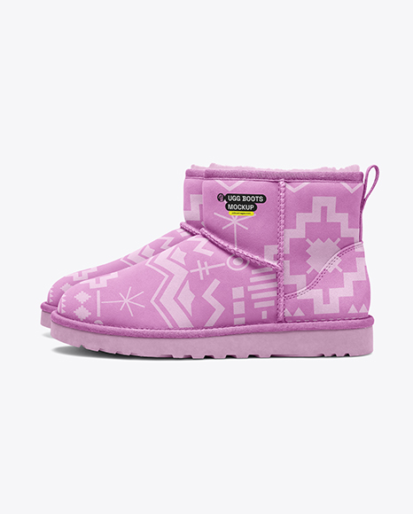Pair of Women's UGG Boots Mockup - Shoe mockups
