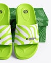 Slide Sandals with Box Mockup