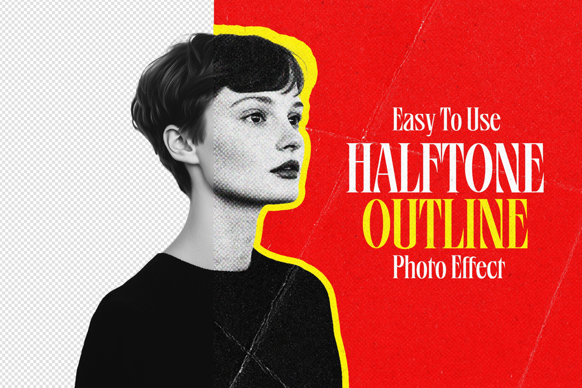 Halftone Outline Photo Effect