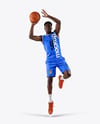 Black Man Wearing Full Basketball Kit Mockup