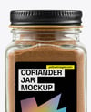 Square Glass Jar with Grounded Coriander Mockup