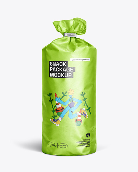 Matte Metallic Round Snack Package Mockup