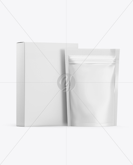Box with Matte Pouch Mockup