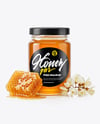 Clear Glass Jar with Acacia Honey Mockup