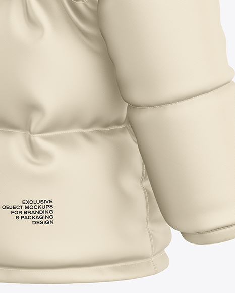 Men's Down Jacket Mockup - Back Half Side View