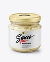 Glass Jar with Horseradish Sauce Mockup