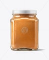 Clear Glass Jar with Cinnamon Powder Mockup