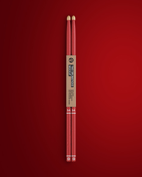 Matte Wooden Drumsticks Mockup