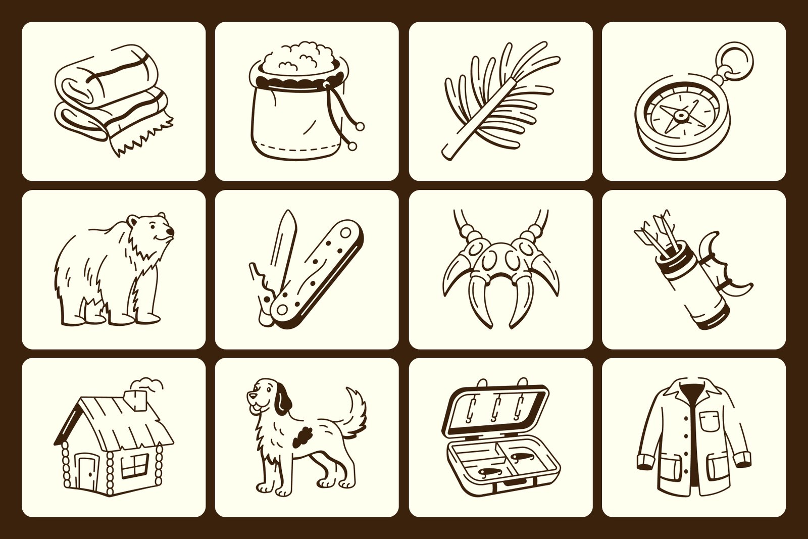 Hunting Doodle Art Set