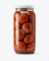 Glass Jar with Pickled Tomatoes Mockup