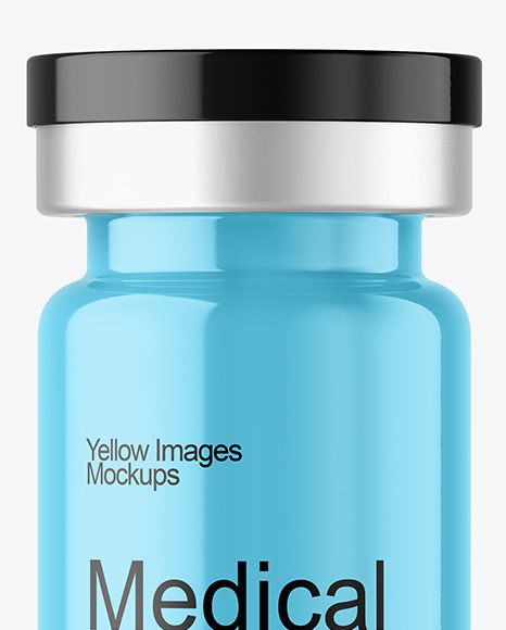 Glossy Medical Ampoule Mockup
