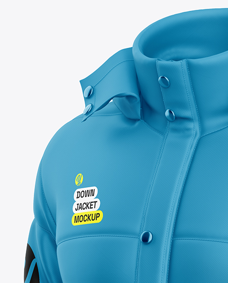 Men's Down Jacket Mockup - Half Side View