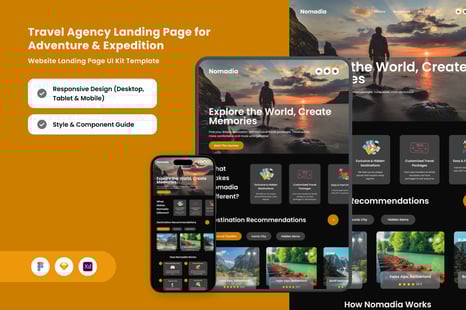 Nomadia - Outdoor Adventure Travel Landing Page