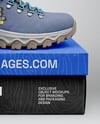 Hiking Boot on Shoe Box Mockup