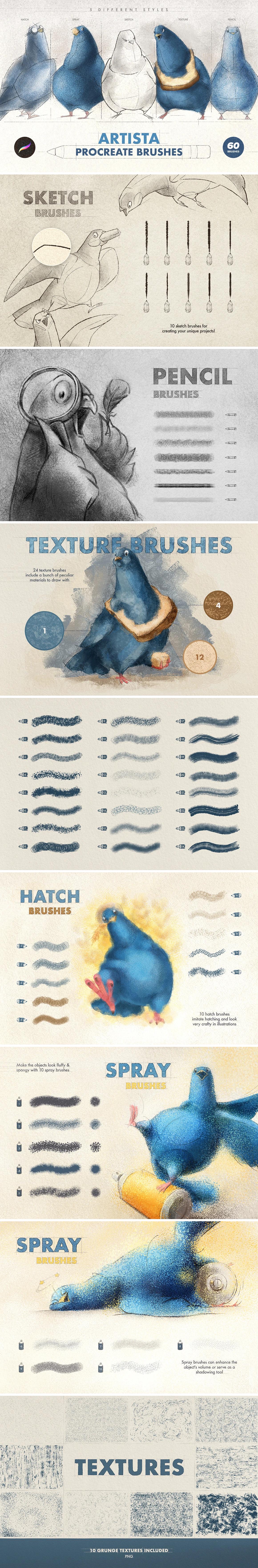 12-in-1 Procreate Brushes Bundle