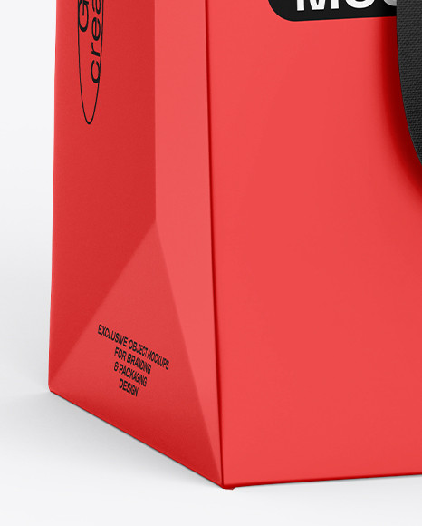 Paper Shopping Bag Mockup – Half Side View