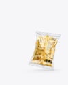 Clear Plastic Snack Bags with Corn Chips Mockup