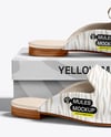Pair of Mules with Shoe Box Mockup