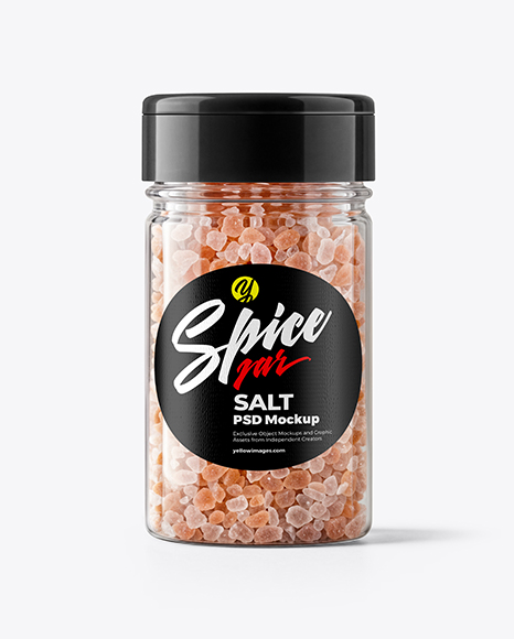 Plastic Jar with Pink Salt Mockup