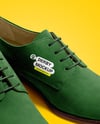 Pair of Women's Suede Derby Shoes Mockup