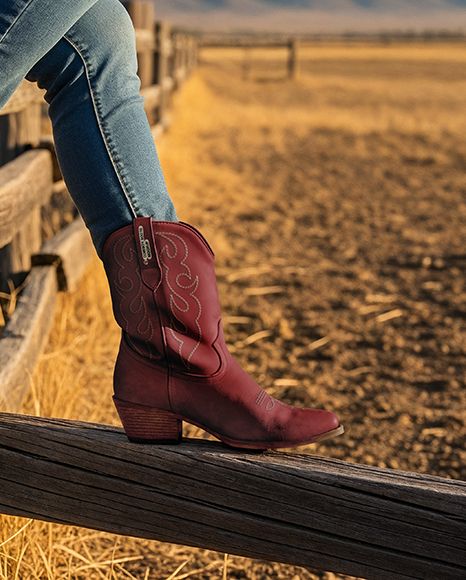 Cowboy Boots on Women's Legs Mockup
