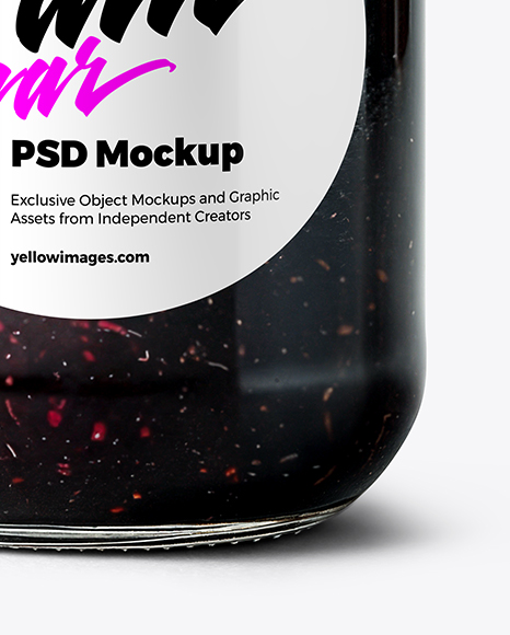 Jar with Black Grape Jam Mockup