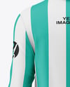 Men's Long Sleeve Polo Shirt Mockup - Back View