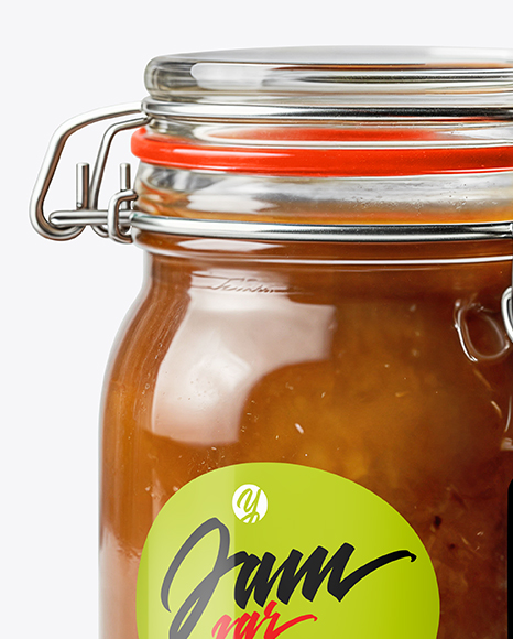 Apple Butter Glass Jar with Clamp Lid Mockup