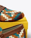 Pair of Suede Moccasins with Shoe Box Mockup