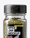 Glass Spice Jar with Dried Basil Mockup