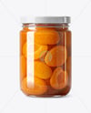 Glass Jar with Apricot Preserves Mockup
