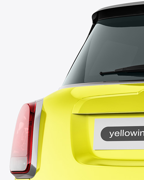 Hatchback Mockup - Back Half Side View