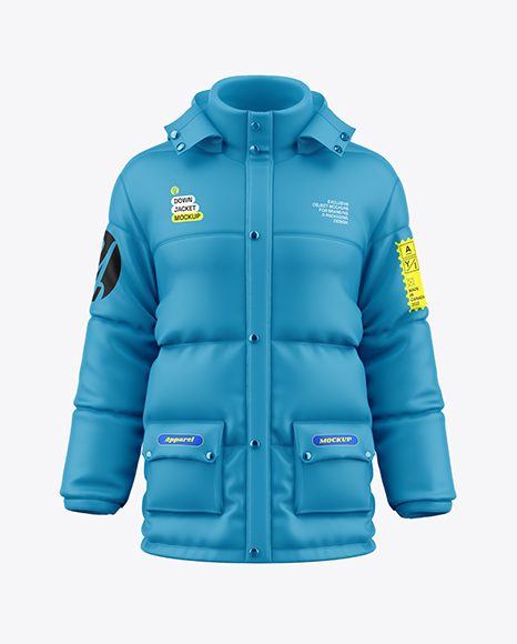 Men&#039;s Down Jacket Mockup - Front View