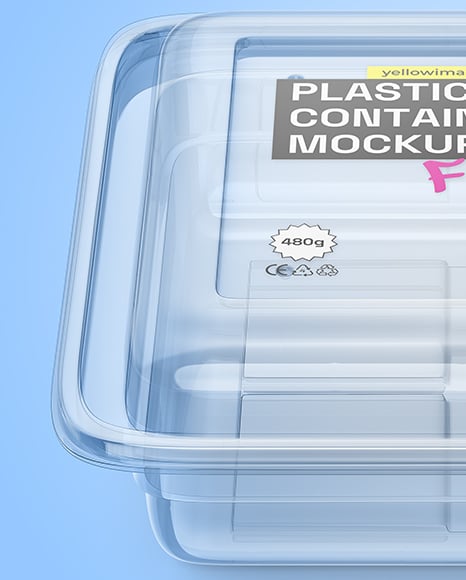 Clear Plastic Container Mockup