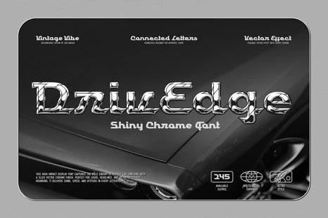 DrivEdge - Shiny Chrome Font - Creative fonts
