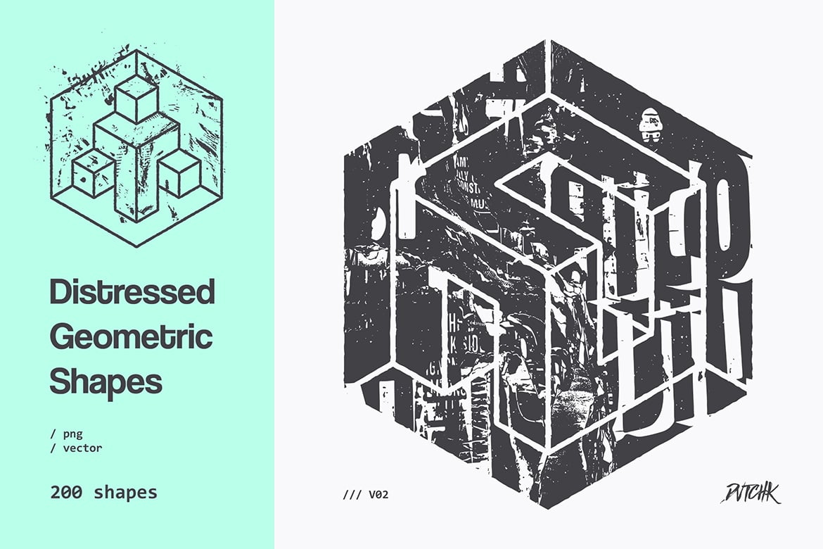 Distressed Geometric Shapes | V02