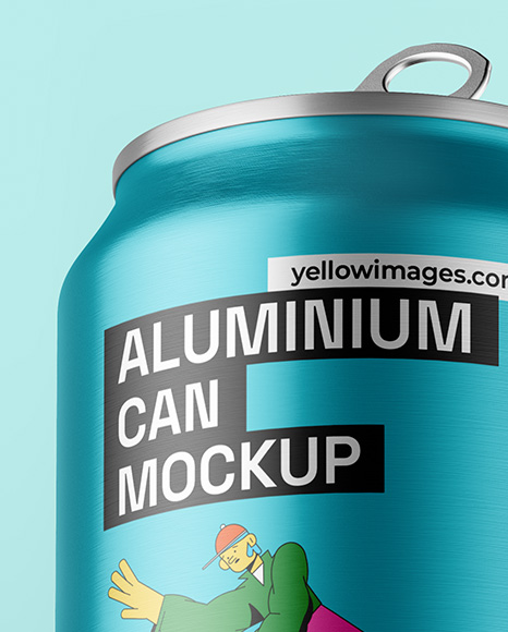 Textured Aluminium Drink Can Mockup