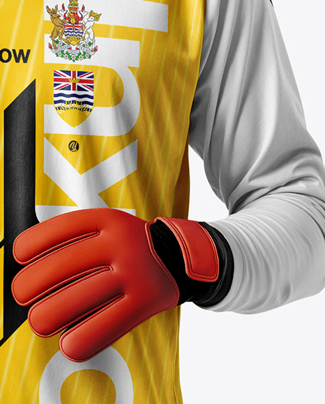 Soccer Goalkeeper Wearing Long Sleeve Jersey and Shorts Mockup